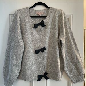 Philosophy Republic Gray Cardigan with Black Bow Details